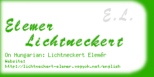 elemer lichtneckert business card