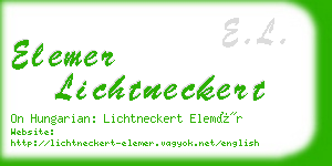 elemer lichtneckert business card